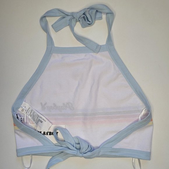COPY - PLAYBOY Halter Crop Top Open Back Size Small - Picture 2 of 2